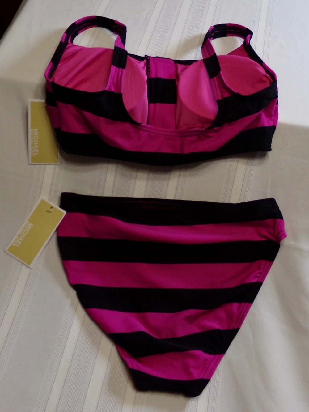 NWT Michael Michael Kors 660 Cerise Sport, Stripped 2PC Bikini Size XS - Picture 7 of 13